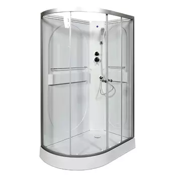 Душевая кабина AvaCan L602RNLED, 120х80х200 см, стекло прозрачное, профиль хром