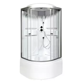 Душевая кабина AvaCan L610EL, 100х100х215 см, стекло прозрачное, профиль хром