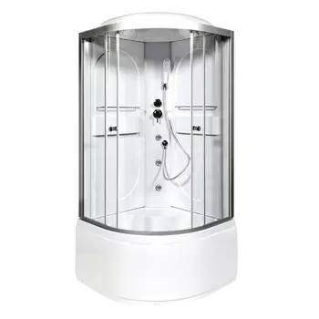 Душевая кабина AvaCan L610GM, 100х100х215 см, стекло прозрачное, профиль хром