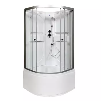 Душевая кабина AvaCan L610NLED, 100х100х200 см, стекло прозрачное, профиль хром