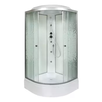 Душевая кабина AvaCan L710GM, 100х100х215 см, стекло с узором, профиль хром