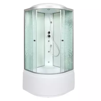 Душевая кабина AvaCan L980GM, 80х80х215 см, стекло с узором, профиль хром