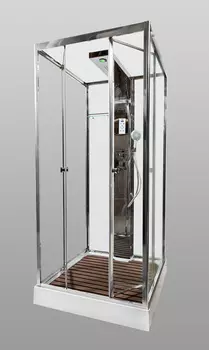 Душевая кабина AvaCan Z111MT, 100х100х220 см, стекло прозрачное, профиль хром