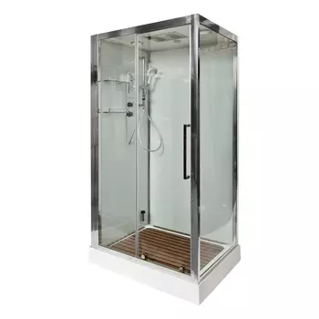 Душевая кабина AvaCan Z120STEAM, 120х90х220 см, стекло прозрачное, профиль хром