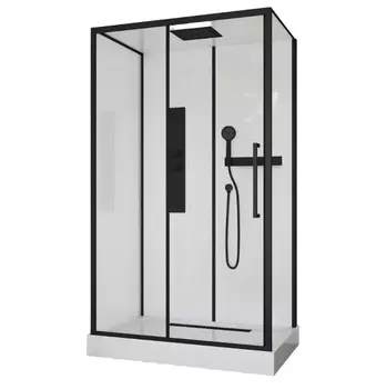 Душевая кабина Ceruttispa AMI120 120х80 профиль черный, стекло прозрачное