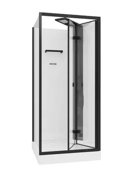 Душевая кабина Ceruttispa Bella BELLA90B 90х90х215 см, профиль черный, стекло прозрачное
