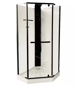 Душевая кабина Ceruttispa Chika CHIKA901B 90х90 профиль черный, стекло прозрачное