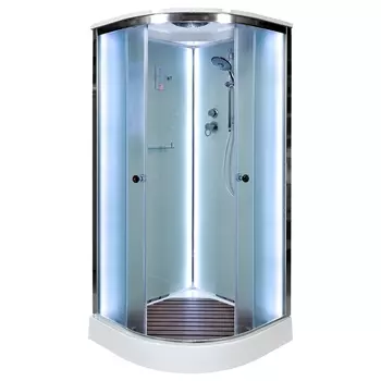Душевая кабина DTO D09SLED 90х90х220 см, стекло матовое, профиль глянцевый хром