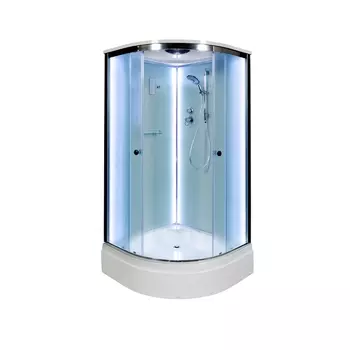 Душевая кабина DTO D279SLED 90х90х220 см, стекло матовое, профиль глянцевый хром