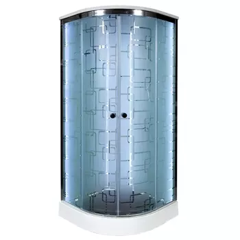 Душевая кабина DTO EM1510LED 100х100х220 см, стекло с узором, профиль глянцевый хром