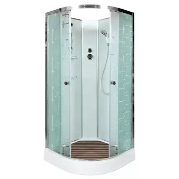 Душевая кабина DTO EM1510N 100х100х208 см, стекло с узором, профиль глянцевый хром