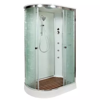 Душевая кабина DTO EM1511RGM 110х80х220 см, стекло с узором, профиль глянцевый хром