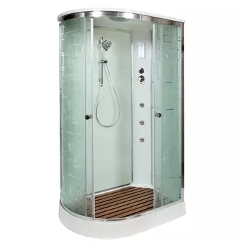 Душевая кабина DTO EM1511RGM+EL 110х80х220 см, стекло с узором, профиль глянцевый хром