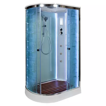 Душевая кабина DTO EM1511RLED+GM 110х80х220 см, стекло с узором, профиль глянцевый хром