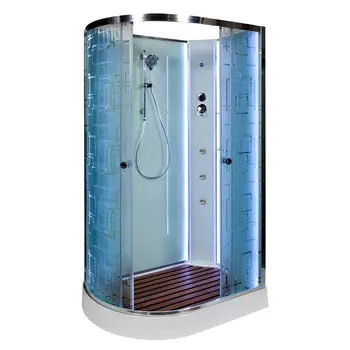 Душевая кабина DTO EM1511RNLED+GM 110х80х208 см, стекло с узором, профиль глянцевый хром