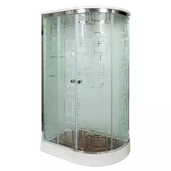 Душевая кабина DTO EM1512L 120х80х220 см, стекло с узором, профиль глянцевый хром