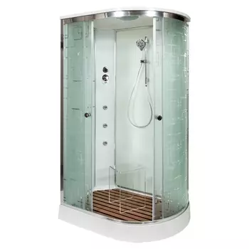 Душевая кабина DTO EM1512LGM 120х80х220 см, стекло с узором, профиль глянцевый хром