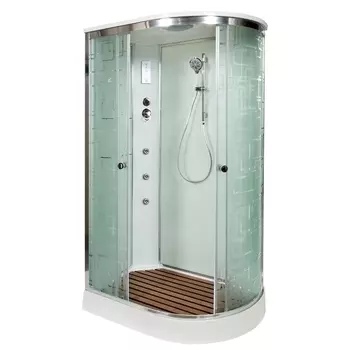 Душевая кабина DTO EM1512LGM+EL 120х80х220 см, стекло с узором, профиль глянцевый хром