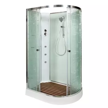 Душевая кабина DTO EM1512LNGM 120х80х208 см, стекло с узором, профиль глянцевый хром