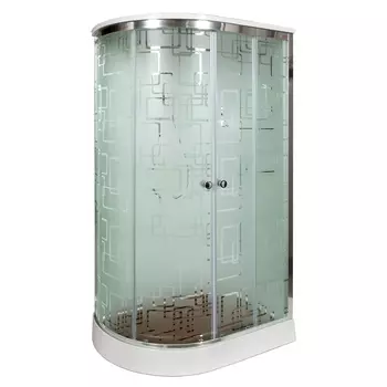 Душевая кабина DTO EM1512RGM 120х80х220 см, стекло с узором, профиль глянцевый хром