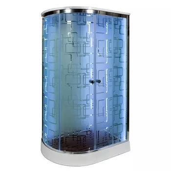 Душевая кабина DTO EM1512RLED+GM 120х80х220 см, стекло с узором, профиль глянцевый хром