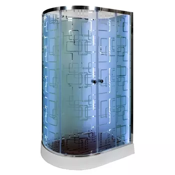 Душевая кабина DTO EM1512RNLED+GM 120х80х208 см, стекло с узором, профиль глянцевый хром