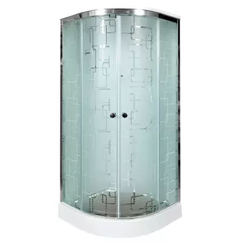 Душевая кабина DTO EM1590 90х90х220 см, стекло с узором, профиль глянцевый хром