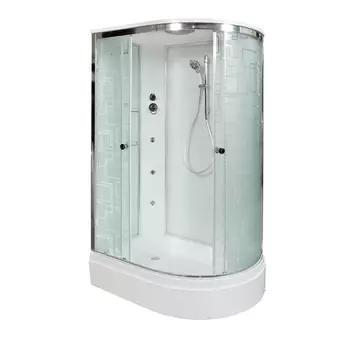 Душевая кабина DTO EM2712LGM 120х80х220 см, стекло с узором, профиль глянцевый хром