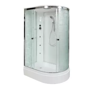 Душевая кабина DTO EM2712LGM+EL 120х80х220 см, стекло с узором, профиль глянцевый хром