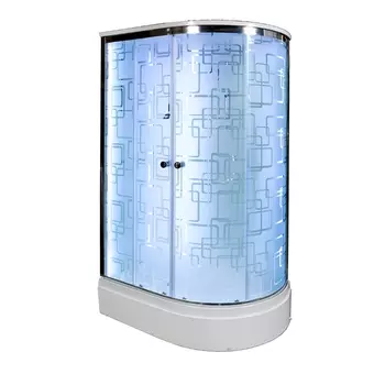 Душевая кабина DTO EM2712LLED+GM 120х80х220 см, стекло с узором, профиль глянцевый хром