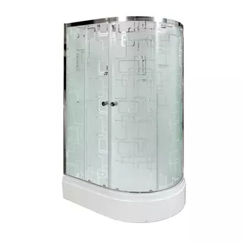 Душевая кабина DTO EM2712LN 120х80х210 см, стекло с узором, профиль глянцевый хром