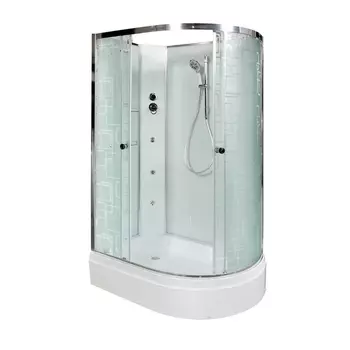 Душевая кабина DTO EM2712LNGM 120х80х210 см, стекло с узором, профиль глянцевый хром