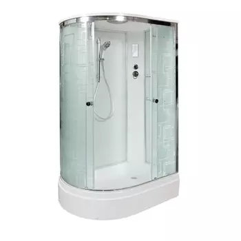 Душевая кабина DTO EM2712REL 120х80х220 см, стекло с узором, профиль глянцевый хром