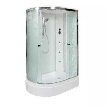 Душевая кабина DTO EM2712RGM 120х80х220 см, стекло с узором, профиль глянцевый хром