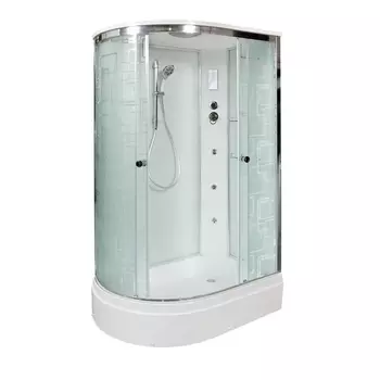 Душевая кабина DTO EM2712RGM+EL 120х80х220 см, стекло с узором, профиль глянцевый хром