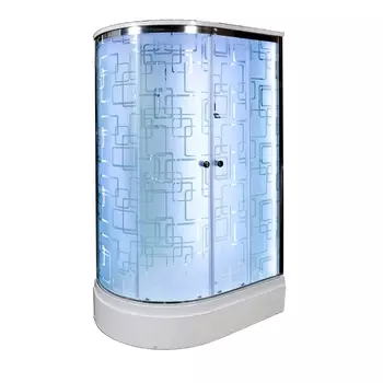 Душевая кабина DTO EM2712RLED+GM 120х80х220 см, стекло с узором, профиль глянцевый хром