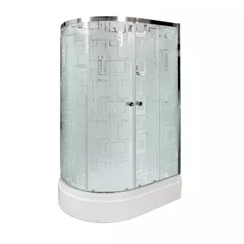 Душевая кабина DTO EM2712RN 120х80х210 см, стекло с узором, профиль глянцевый хром