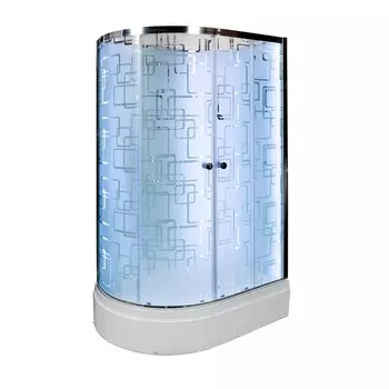 Душевая кабина DTO EM2712RNLED 120х80х210 см, стекло с узором, профиль глянцевый хром