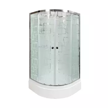 Душевая кабина DTO EM2790N 90х90х210 см, стекло с узором, профиль глянцевый хром