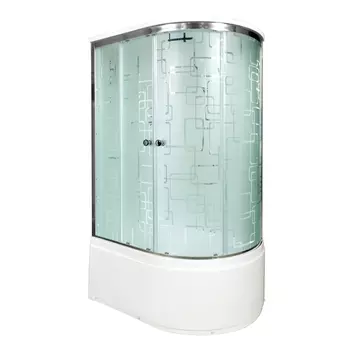 Душевая кабина DTO EM4511LEL 110х80х220 см, стекло с узором, профиль глянцевый хром