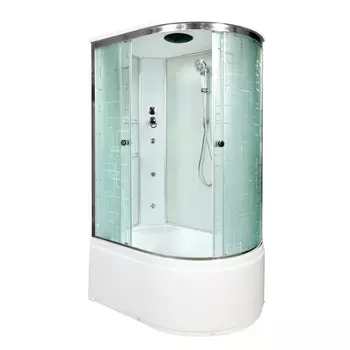 Душевая кабина DTO EM4511LGM 110х80х220 см, стекло с узором, профиль глянцевый хром