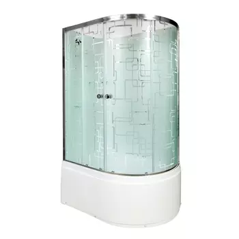 Душевая кабина DTO EM4511LN 110х80х208 см, стекло с узором, профиль глянцевый хром