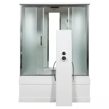 Душевая кабина DTO EM4515 150х85х220 см, стекло с узором, профиль глянцевый хром