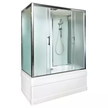 Душевая кабина DTO EM4515EL 150х85х220 см, стекло с узором, профиль глянцевый хром