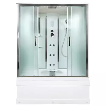 Душевая кабина DTO EM4515GM+EL 150х85х220 см, стекло с узором, профиль глянцевый хром