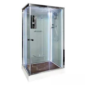 Душевая кабина DTO K402SLED 120х90х220 см, стекло прозрачное, профиль глянцевый хром