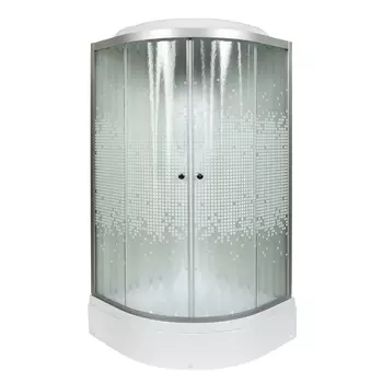 Душевая кабина DTO L790EL 90х90х215 см, стекло с узором, профиль матовый хром