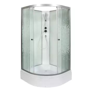 Душевая кабина DTO L790N 90х90х200 см, стекло с узором, профиль матовый хром