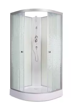 Душевая кабина DTO L901N 100х100х200 см, стекло с узором, профиль матовый хром