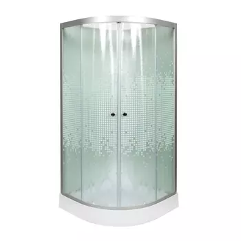 Душевая кабина DTO L901NGM 100х100х200 см, стекло с узором, профиль матовый хром